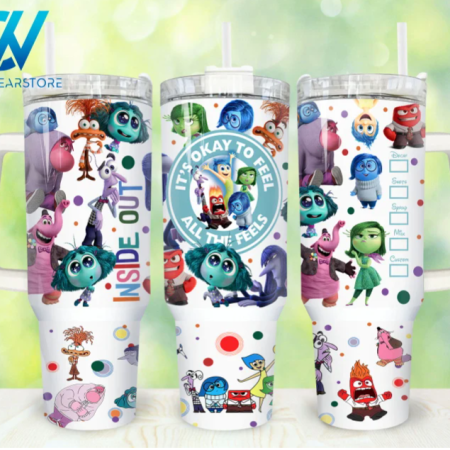 Cartoon Characters Cartoon Emotions Cartoon Mental Health 30oz or 40oz Stainless Steel Tumbler With Handle QDH