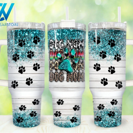Dog Mom Mothers Day 30oz or 40oz Stainless Steel Tumbler With Handle QDH