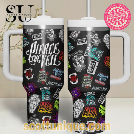 Pierce The Veil Unique Premium 30oz or 40oz Stainless Steel Tumbler With Handle QDH