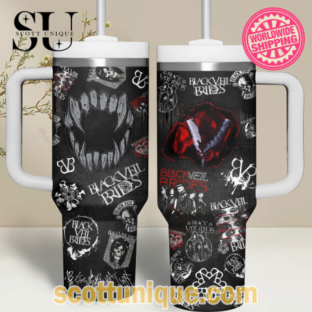 Black Veil Brides Gothic Unique Premium 30oz or 40oz Stainless Steel Tumbler With Handle QDH