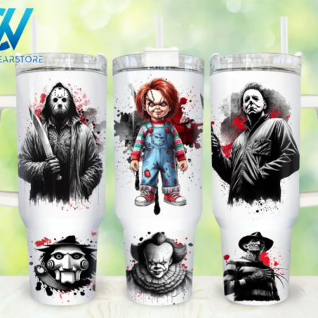 Movies Characters Horror Characters Horror Halloween 30oz or 40oz Stainless Steel Tumbler With Handle QDH