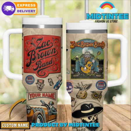 Zac Brown Band Custom Name 30oz or 40oz Stainless Steel Tumbler With Handle QDH