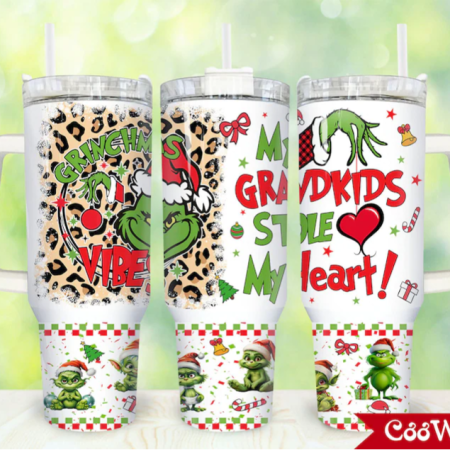 Christmas Merry Christmas Cartoon Christmas 30oz or 40oz Stainless Steel Tumbler With Handle QDH