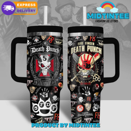 Five Finger Death Punch Legionary 30oz or 40oz Stainless Steel Tumbler With Handle QDH