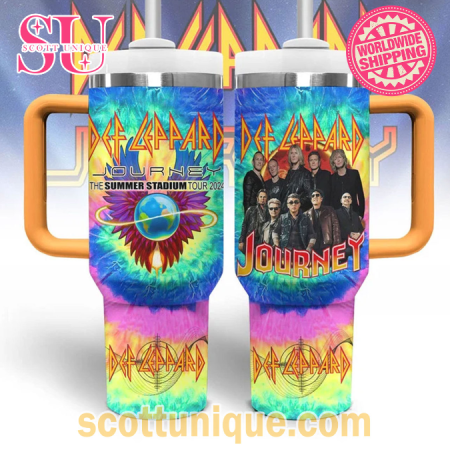 Def Leppard Tie Dye Coloful 30oz or 40oz Stainless Steel Tumbler With Handle QDH