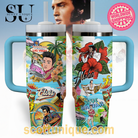 Las Vegas Aloha Summer Elvis Presley 30oz or 40oz Stainless Steel Tumbler With Handle QDH