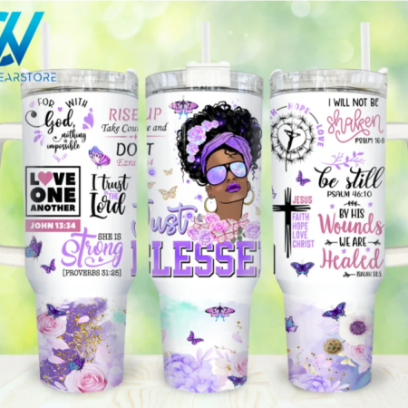 Strong Black Woman Black Girl Bible Positive Affirmations 30oz or 40oz Stainless Steel Tumbler With Handle QDH