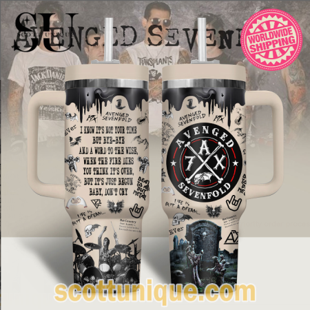 Avenged Sevenfold Skull Horror 30oz or 40oz Stainless Steel Tumbler With Handle QDH