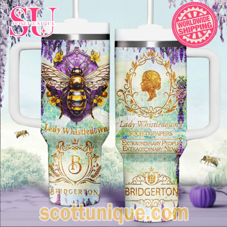 Bridgerton Lady Whistledown Limited Edition 30oz or 40oz Stainless Steel Tumbler With Handle QDH