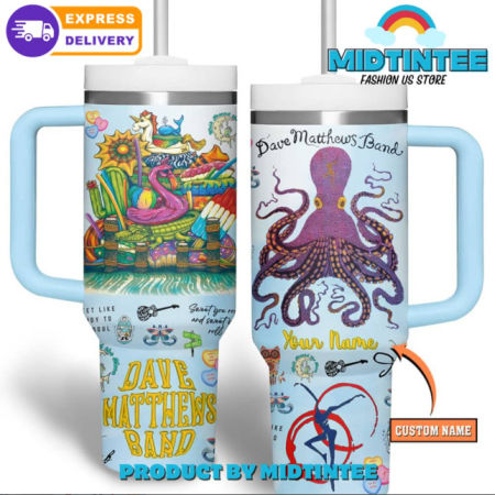 Dave Matthews Band Personalized 30oz or 40oz Stainless Steel Tumbler With Handle QDH