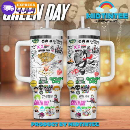Green Day Band She Screams Slience 30oz or 40oz Stainless Steel Tumbler With Handle QDH