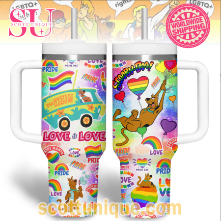 Scooby-Doo Pride Day Love is Love 30oz or 40oz Stainless Steel Tumbler With Handle QDH