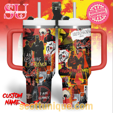 Twenty One Pilots Overcompensate 30oz or 40oz Stainless Steel Tumbler With Handle QDH