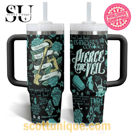 Pierce The Veil Premium 30oz or 40oz Stainless Steel Tumbler With Handle QDH