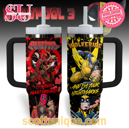 Deadpool and Wolverine Limited Editions 30oz or 40oz Stainless Steel Tumbler With Handle QDH
