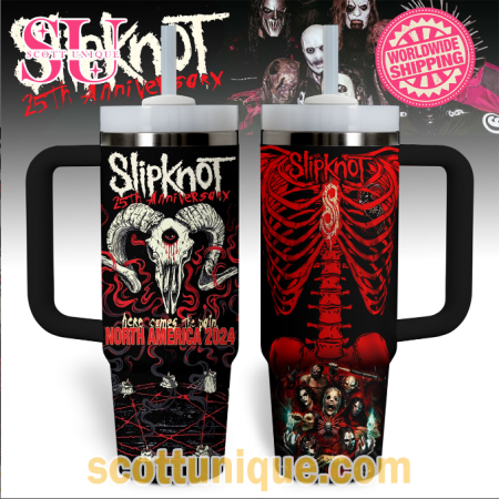 Slipknot 25th Anniversary North America 2024 30oz or 40oz Stainless Steel Tumbler With Handle QDH