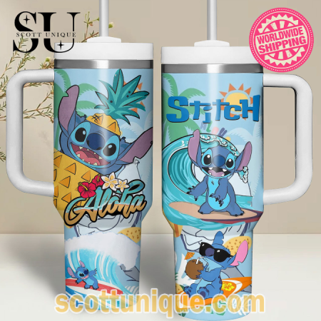 Hot Summer Stitch Aloha Beach 30oz or 40oz Stainless Steel Tumbler With Handle QDH