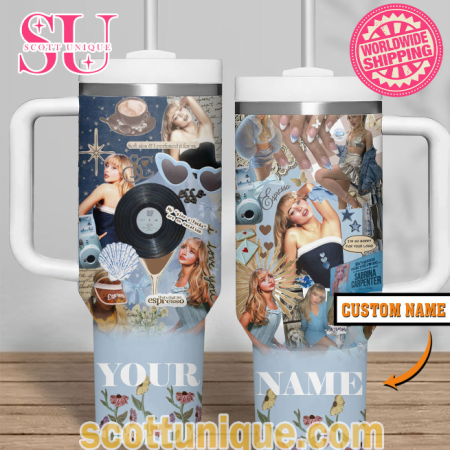 Sabrina Carpenter Espresso Song 30oz or 40oz Stainless Steel Tumbler With Handle QDH