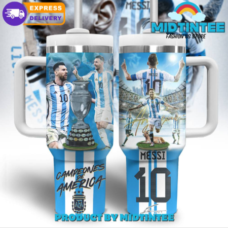 Lionel Messi Campeones De America 30oz or 40oz Stainless Steel Tumbler With Handle QDH