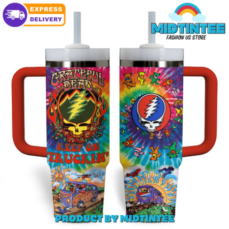 Grateful Dead Keep On Truckin Special 30oz or 40oz Stainless Steel Tumbler With Handle QDH