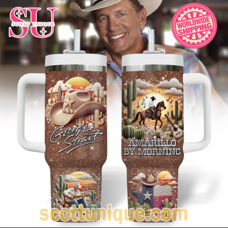 George Strait Amarillo By Morning 30oz or 40oz Stainless Steel Tumbler With Handle QDH