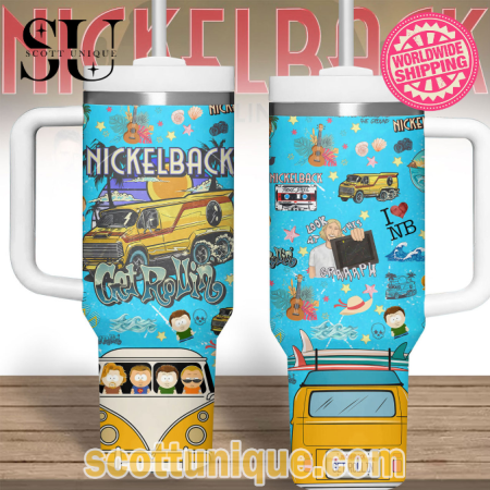 Nickelback Get Rollin Summer Premium 30oz or 40oz Stainless Steel Tumbler With Handle QDH