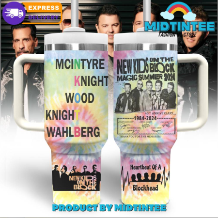 New Kids On The Block Magic Summer 2024 40th Anniversary 30oz or 40oz Stainless Steel Tumbler With Handle QDH