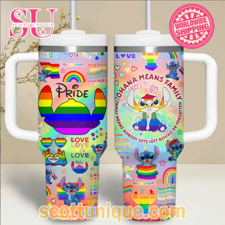 Stitch Ohana Means Family Pride Day 30oz or 40oz Stainless Steel Tumbler With Handle QDH