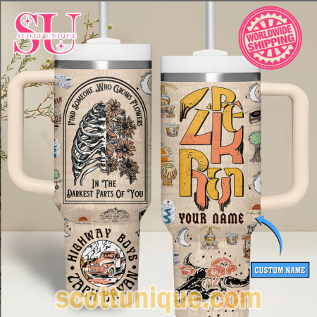 Zach Bryan Highway Boys Song Unique 30oz or 40oz Stainless Steel Tumbler With Handle QDH
