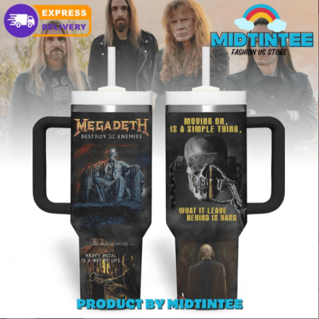 Megadeth Destroy All Enemies 30oz or 40oz Stainless Steel Tumbler With Handle QDH