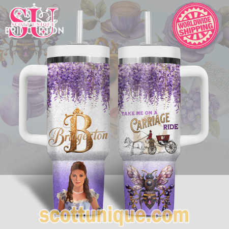 Bridgerton Take Me On A Carriage Ride 30oz or 40oz Stainless Steel Tumbler With Handle QDH