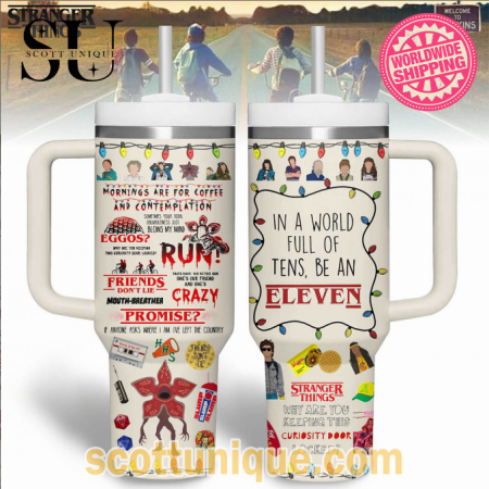 New Arrival Eleven Stranger Things 30oz or 40oz Stainless Steel Tumbler With Handle QDH