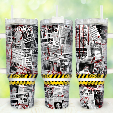 True Crime Halloween Crime Scene  Halloween Horror 30oz or 40oz Stainless Steel Tumbler With Handle QDH