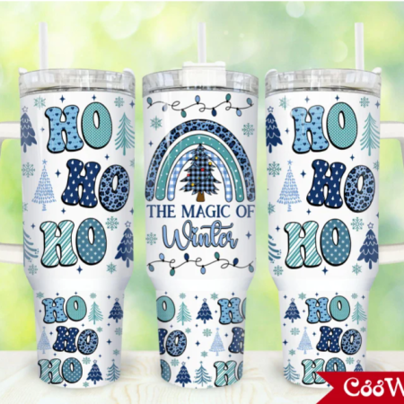 Christmas Hohoho Merry Christmas Blue Christmas 30oz or 40oz Stainless Steel Tumbler With Handle QDH