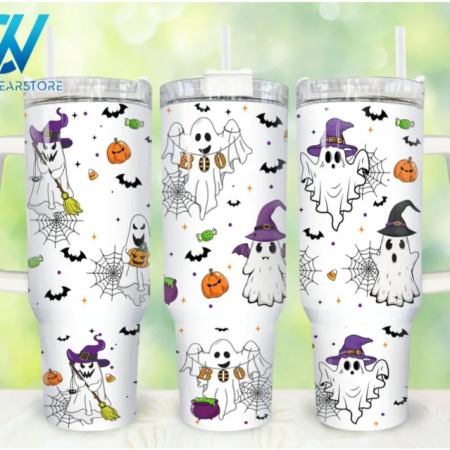 Halloween Ghost Retro Halloween Ghost Horror 30oz or 40oz Stainless Steel Tumbler With Handle QDH
