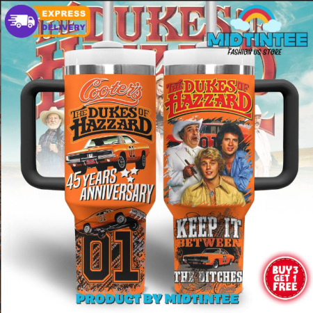 The Dukes Of Hazzard 45 Years Anniversary 30oz or 40oz Stainless Steel Tumbler With Handle QDH
