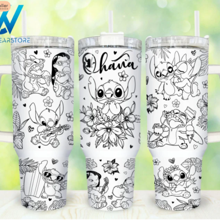 DIGITAL FILES Cartoon Characters Cartoon Flowers Cartoon Tumbler 30oz or 40oz Stainless Steel Tumbler With Handle QDH