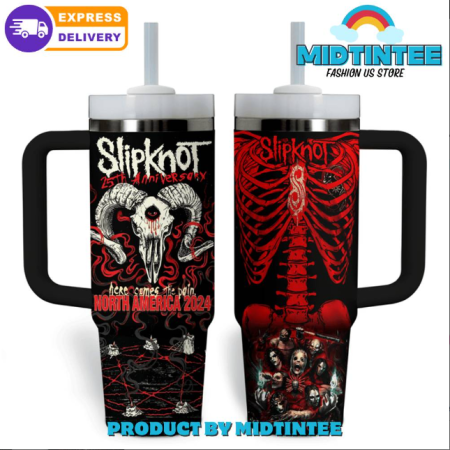 Slipknot 25th Anniversary North America 2024 30oz or 40oz Stainless Steel Tumbler With Handle QDH