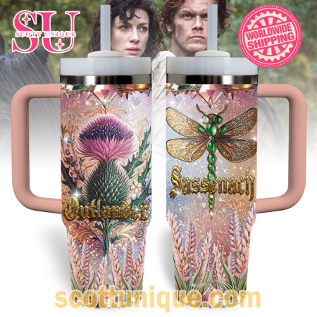 Outlander Sassenach Luxury Pink 30oz or 40oz Stainless Steel Tumbler With Handle QDH