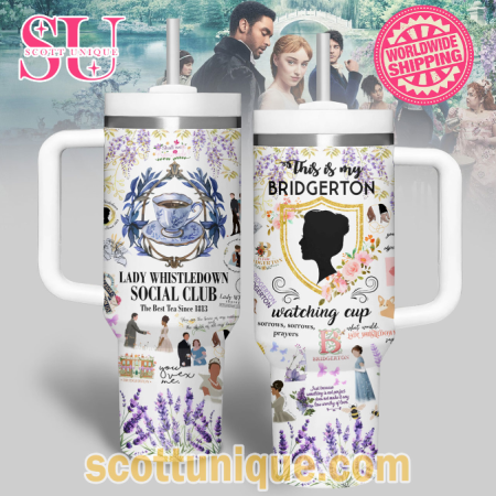 This Is My Bridgerton Floral 30oz or 40oz Stainless Steel Tumbler With Handle QDH