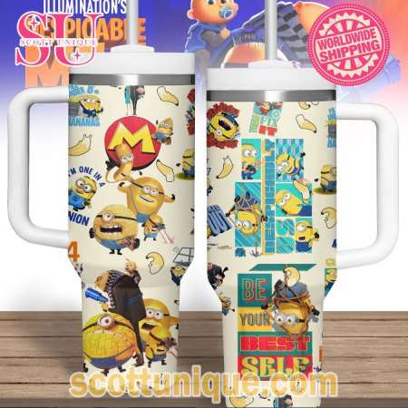 Minions Be Your Best Self 30oz or 40oz Stainless Steel Tumbler With Handle QDH