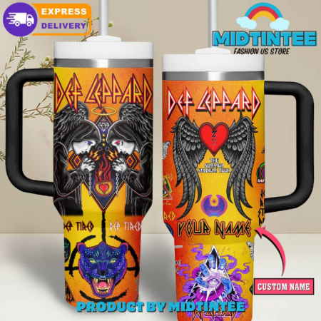 Def Leppard Hard Rock Band Personalized 30oz or 40oz Stainless Steel Tumbler With Handle QDH