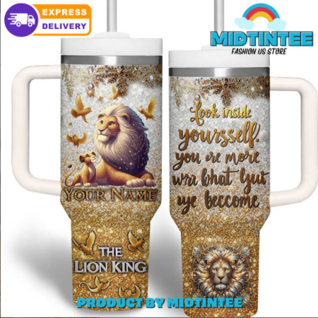 The Lion King Disney Custom Name 30oz or 40oz Stainless Steel Tumbler With Handle QDH