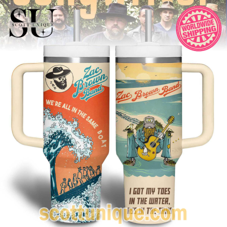 Zac Brown Band Vintage Beach 30oz or 40oz Stainless Steel Tumbler With Handle QDH