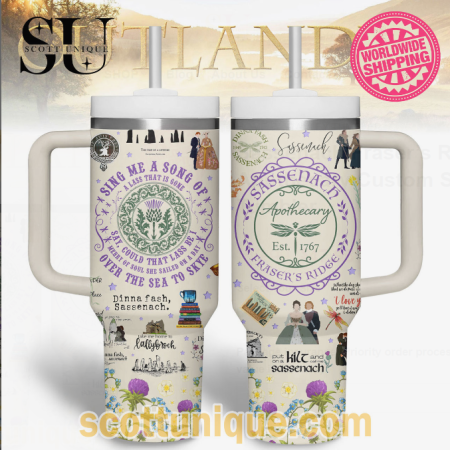Sassenach Fraser’s Ridge Apothecary Custom 30oz or 40oz Stainless Steel Tumbler With Handle QDH