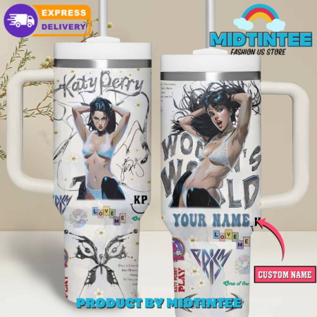 Katy Perry American Singer Custom Name 30oz or 40oz Stainless Steel Tumbler With Handle QDH