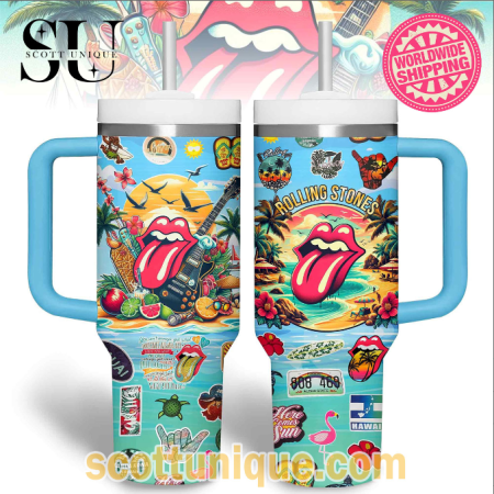 Rolling Stones Ocean Summer 30oz or 40oz Stainless Steel Tumbler With Handle QDH