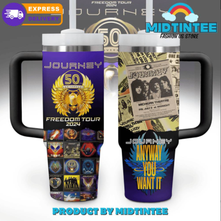 Journey Freedom Tour 2024 30oz or 40oz Stainless Steel Tumbler With Handle QDH
