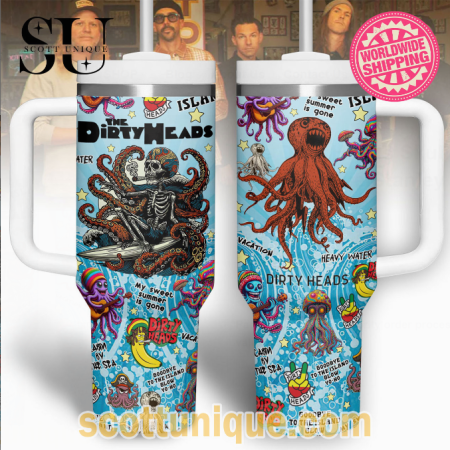 The Dirty Heads Skull Beach Wavy Unique 30oz or 40oz Stainless Steel Tumbler With Handle QDH