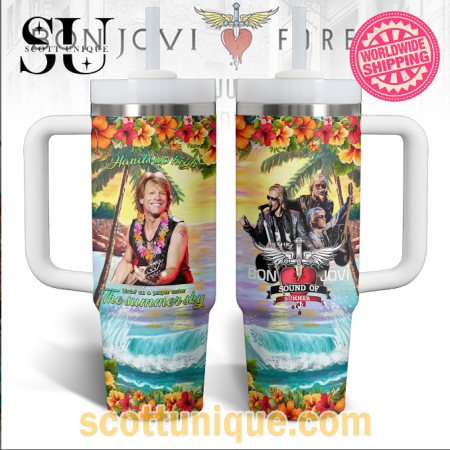 The Summer Sky Bon Jovi Forever 30oz or 40oz Stainless Steel Tumbler With Handle QDH